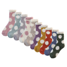 Fluffy Cosy Socks Spots Design One Size - Various Colours