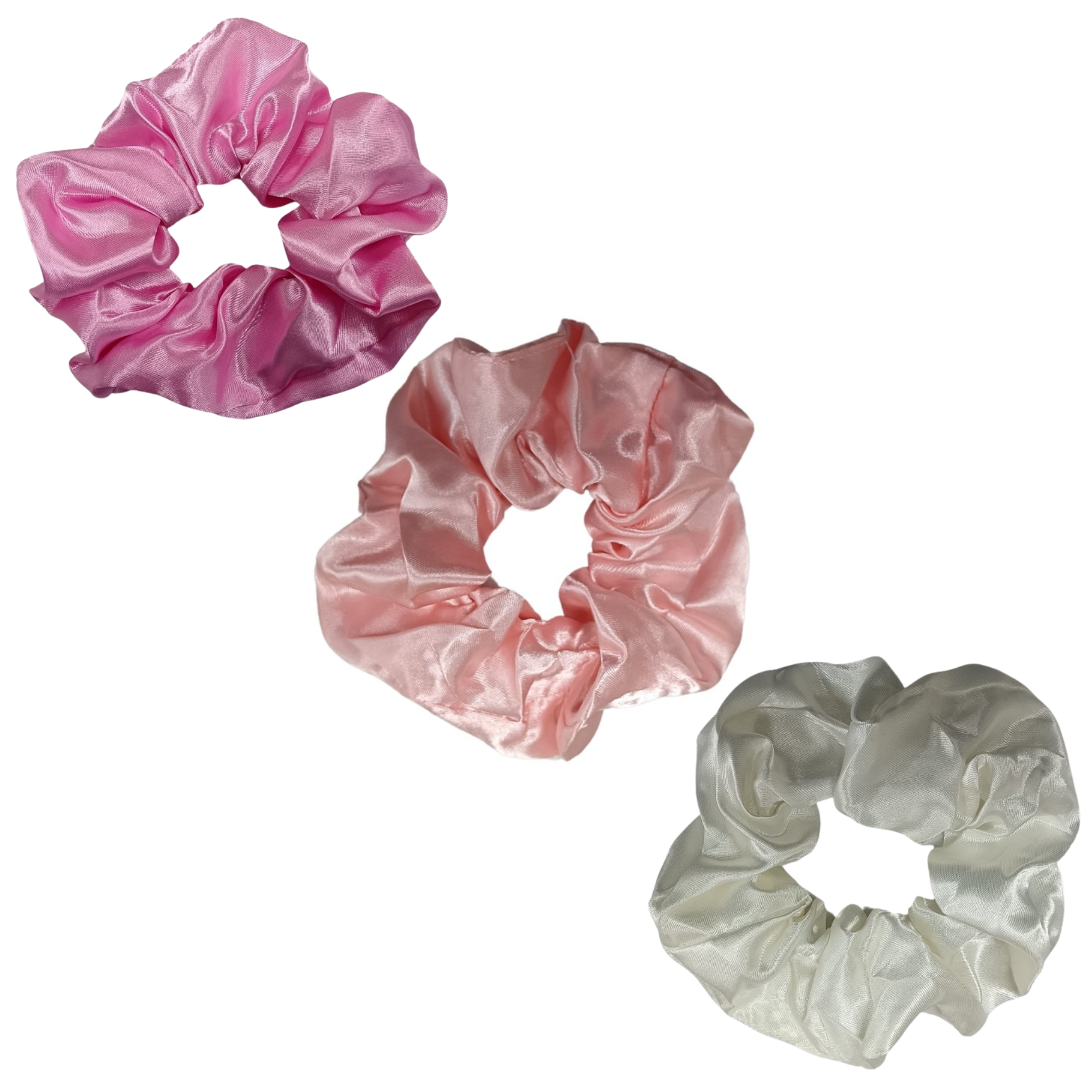 Ponytail Silk Hair Scrunchie (3 Pack) - Various Colours