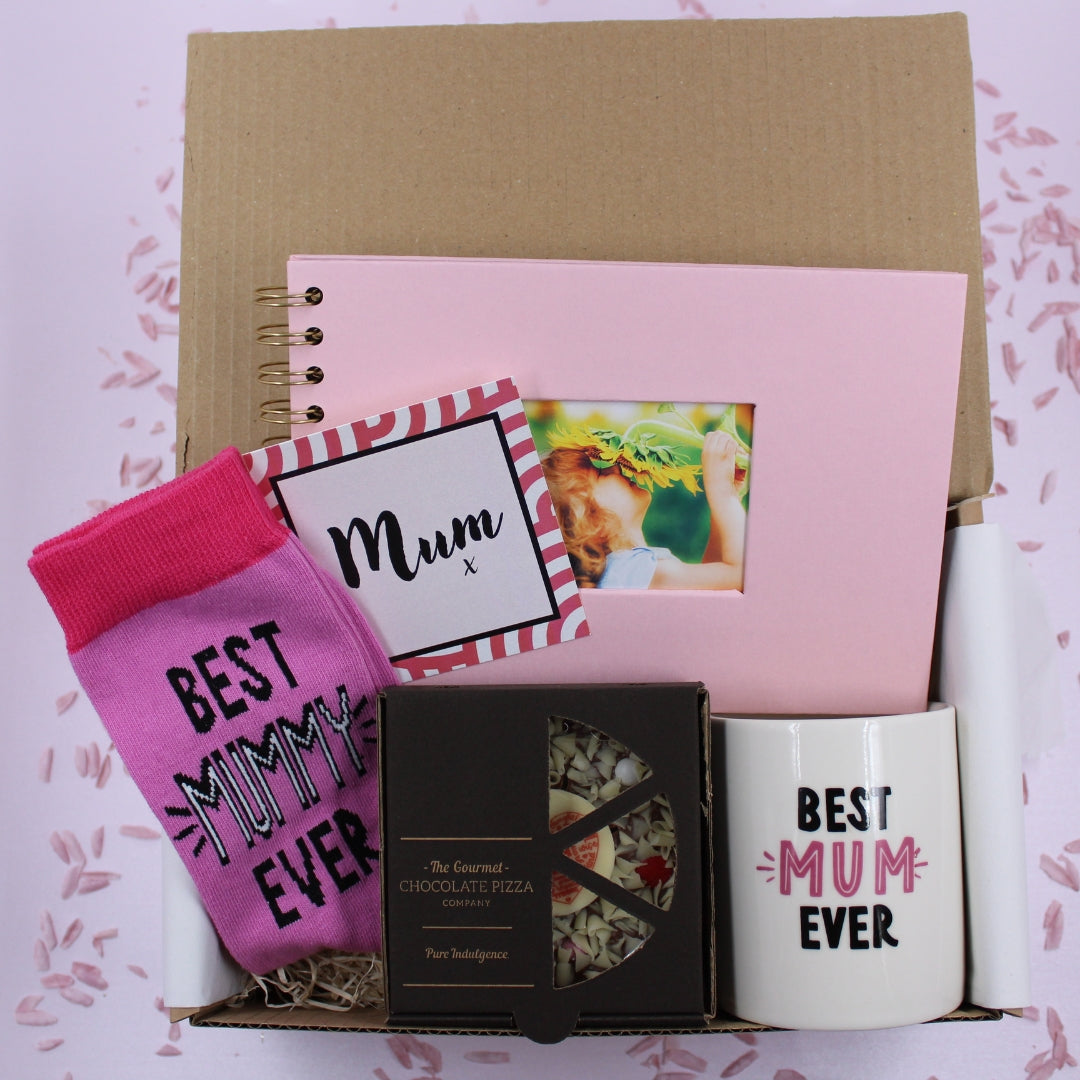 Mum - Mug Socks Chocolate Pizza & Photo Album Treat Gift Box