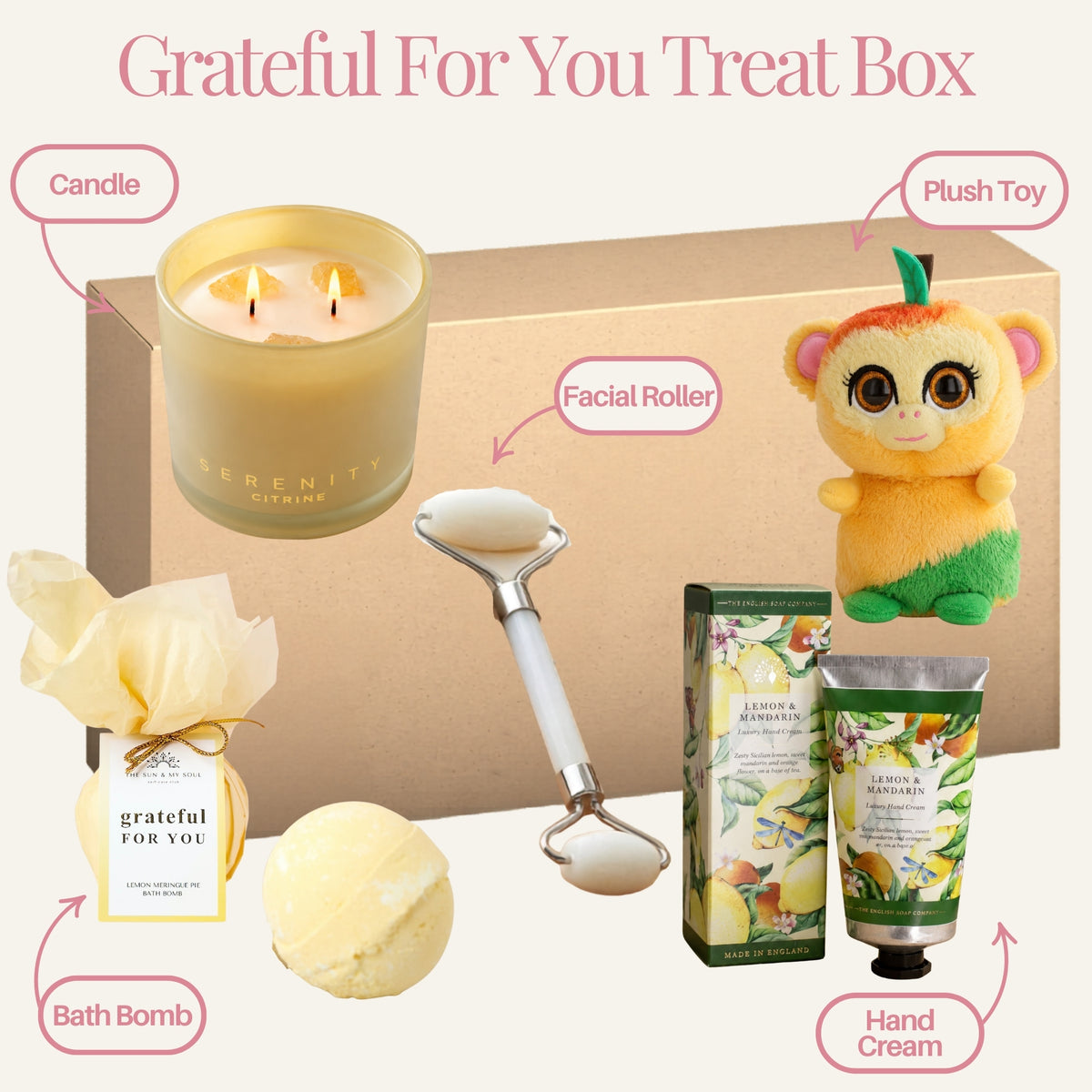 Grateful For You - Citrus Self Care Treat Box - Labelled