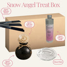 Black Round Reed Diffuser Set With Refill Reeds & Plate - Snow Angel