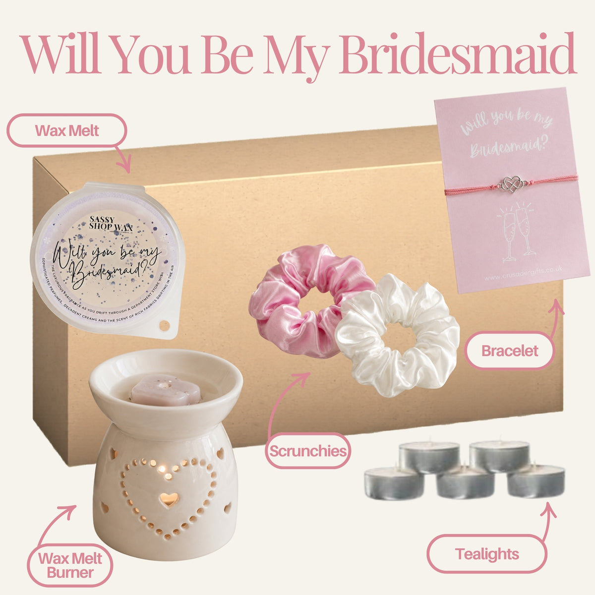Will You Be My Bridesmaid Home Fragrance & Treat Gift Set Box