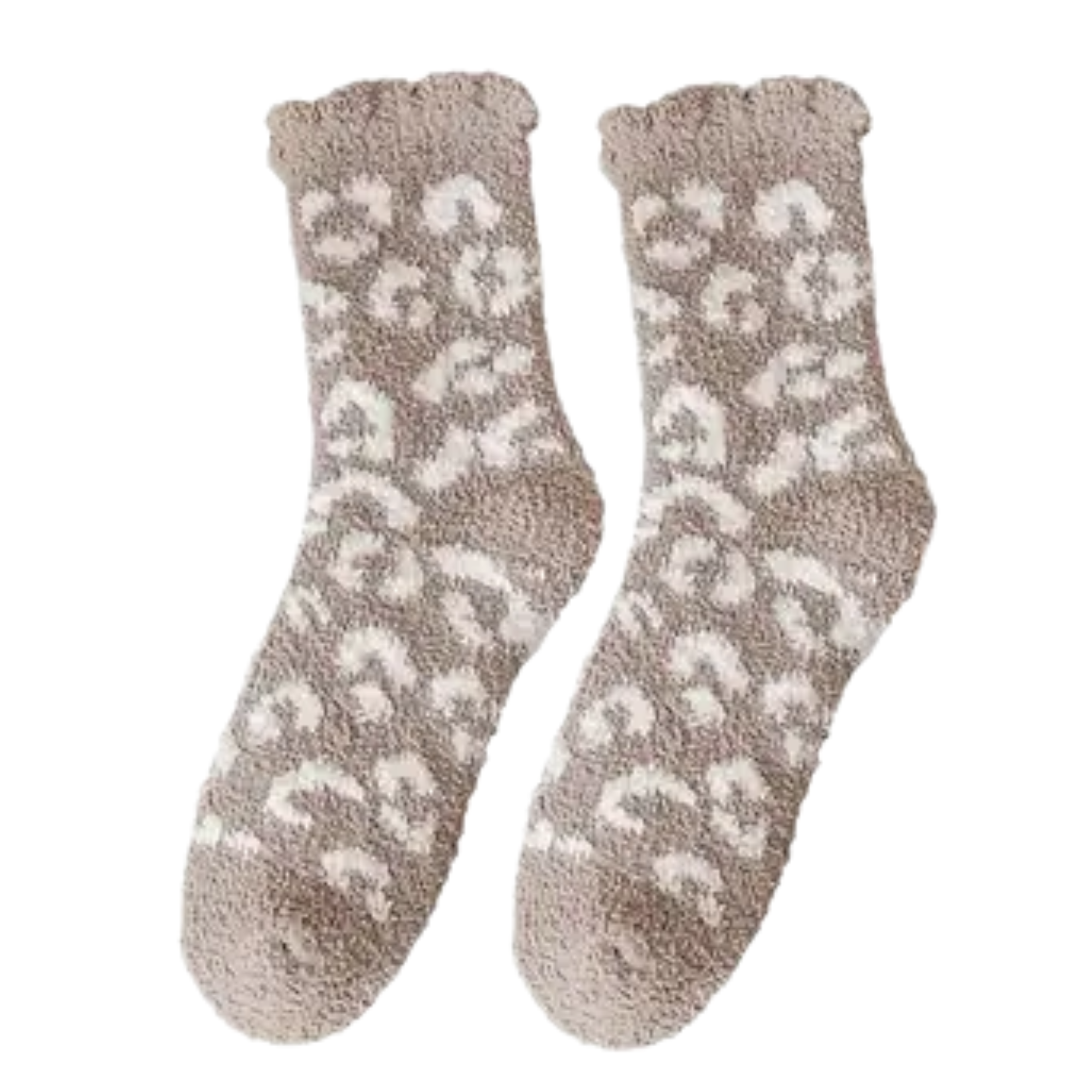 Fluffy Cosy Socks Animal Print Design One Size - Various Colours