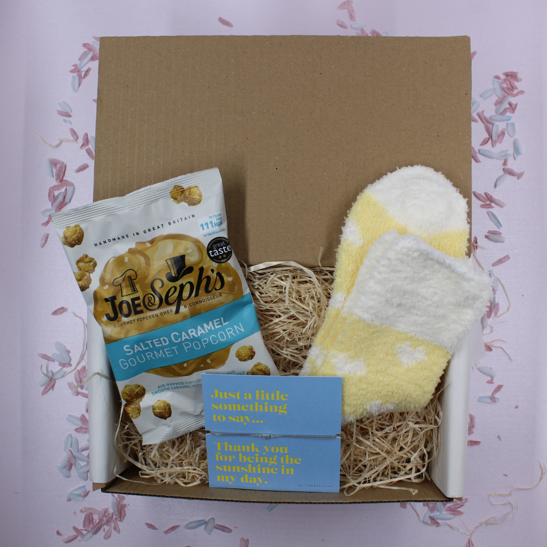 Sunshine Day Bracelet & Popcorn Set Letterbox Treat Box 