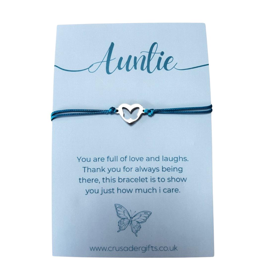 Woodside Home Living - Auntie Keepsake Letterbox Blue Bracelet 