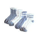 Fluffy Cosy Socks Cable Knit Design One Size - Various Colours