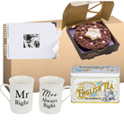 Couple Gift Engagement Wedding Anniversary - Mug & Tea White Gift Treat Box