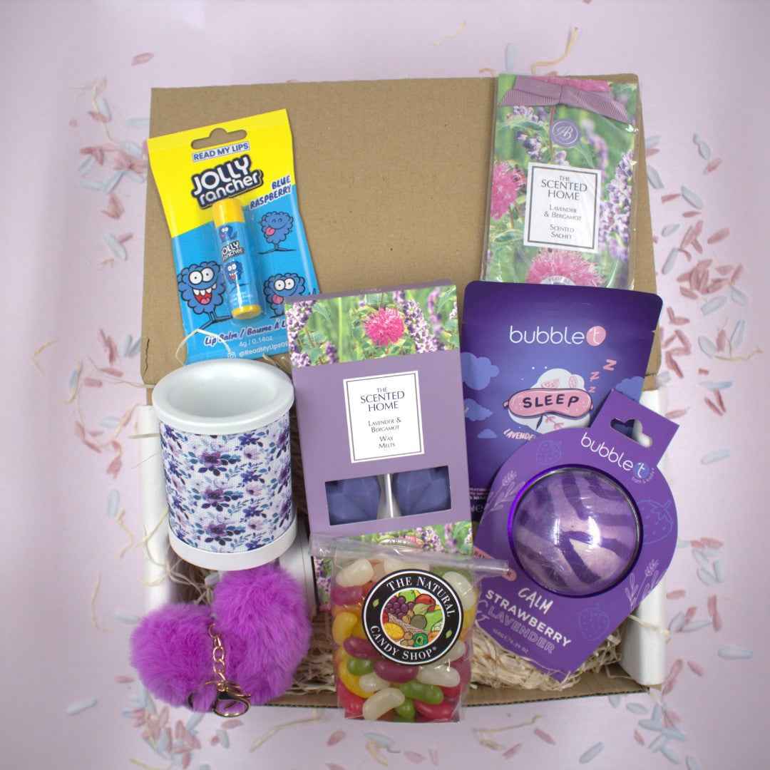 lilac floral plug in wax melt burner treat box