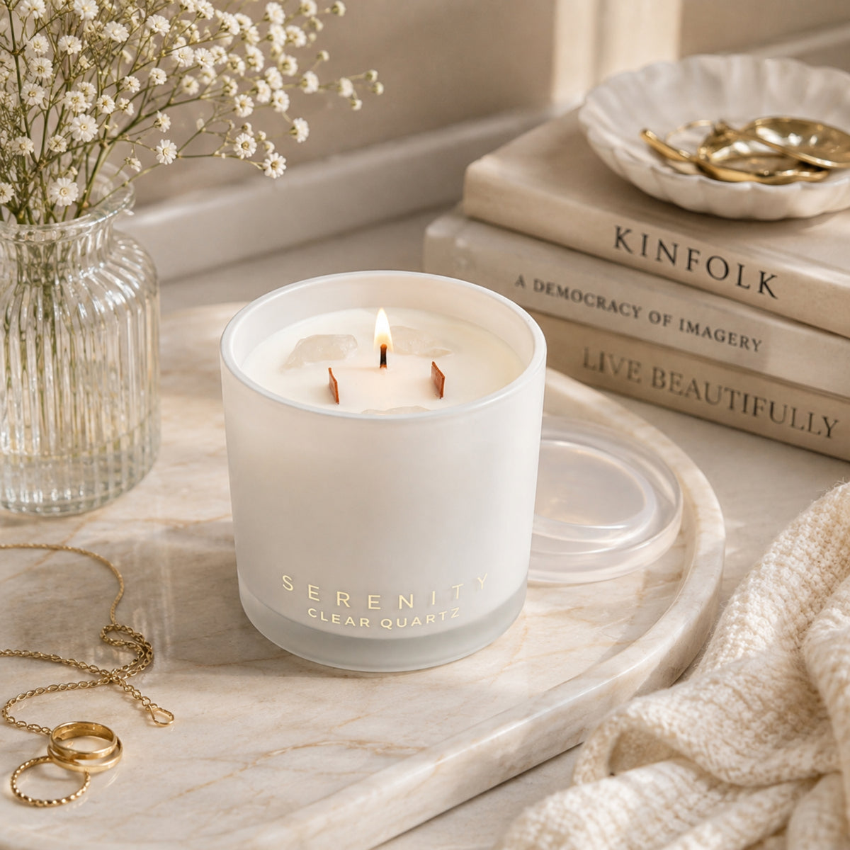 Clear Quartz Candle