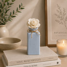 Fresh Linen Blue Pastel Reed Diffuser Gift Set With Refill Reeds & Plate 
