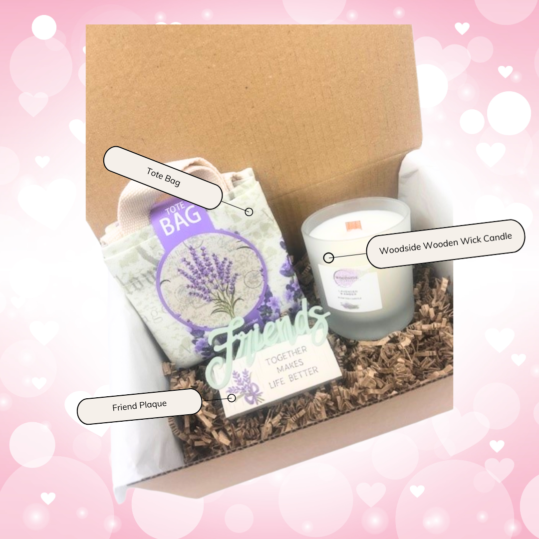 Lavender Home Fragrance Candle Treat Box Hamper - Labelled