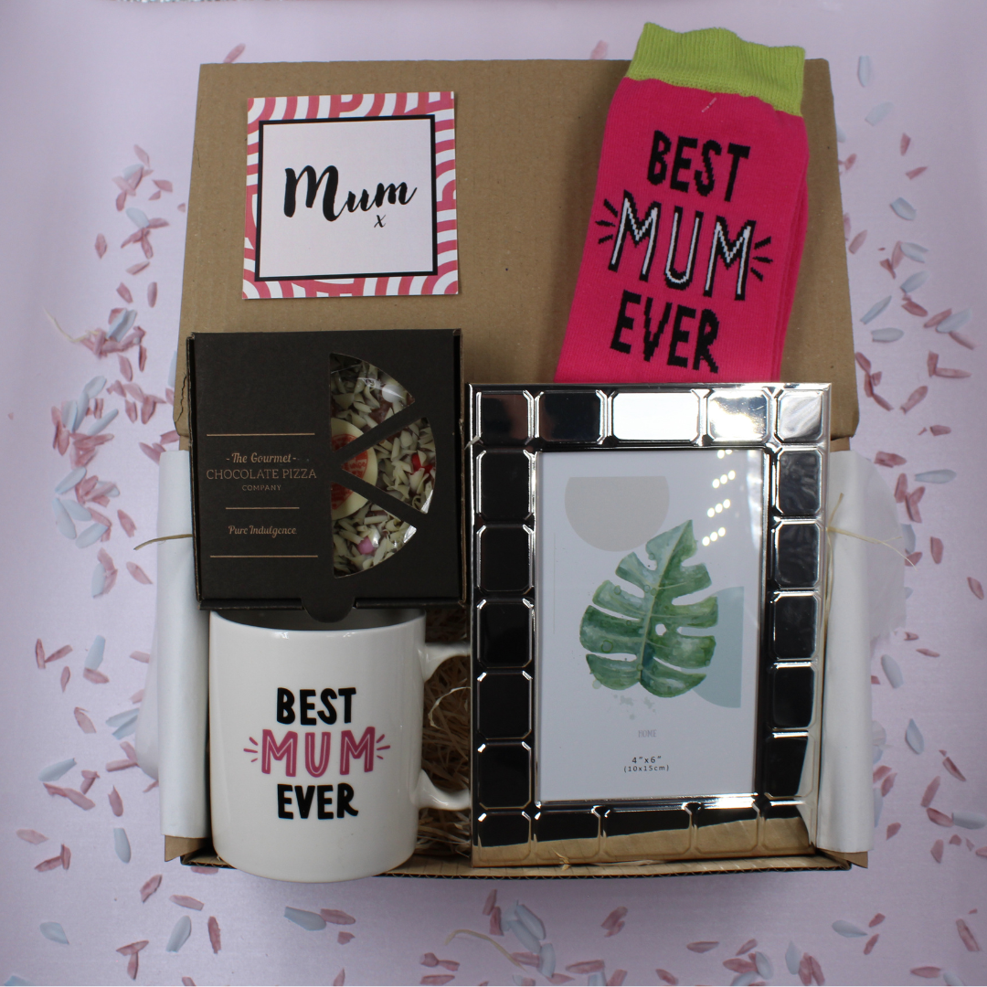 Mum - Mug Socks Chocolate Pizza & Photo Frame Treat Gift Box