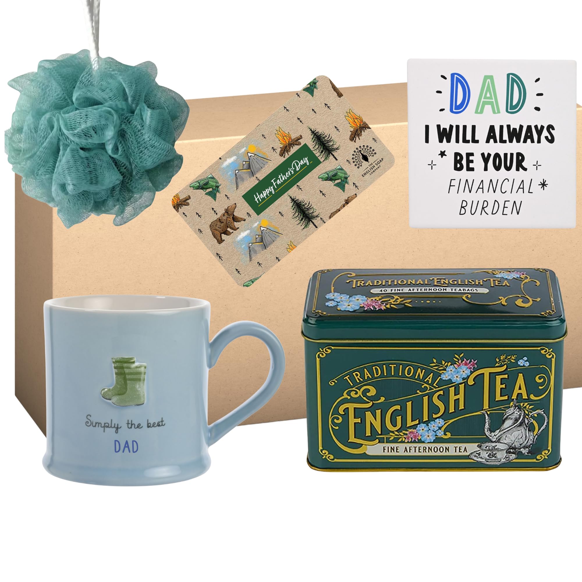 Dad Father's Day Gift Set - Mug & Tea Coaster Gift Treat Box