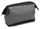 Wash Bag Gladstone Zipped - Black & White Dogtooth