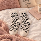 Black & White Animal Print Fluffy Socks