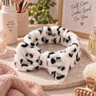White Animal Print Fluffy Spa Makeup Headband