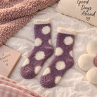 Purple Circle Fluffy Socks