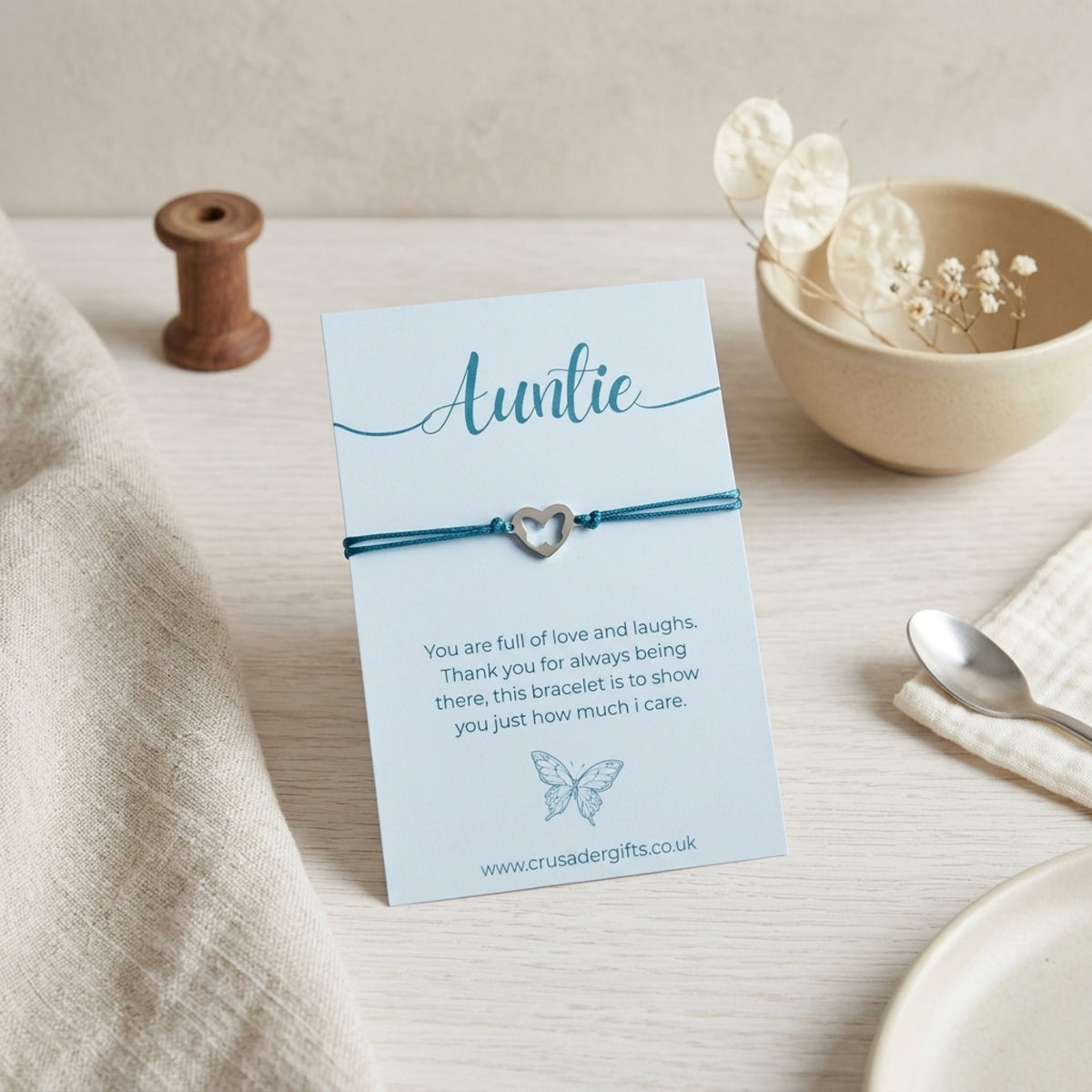 Auntie Keepsake Butterfly Blue Relax Treat Box