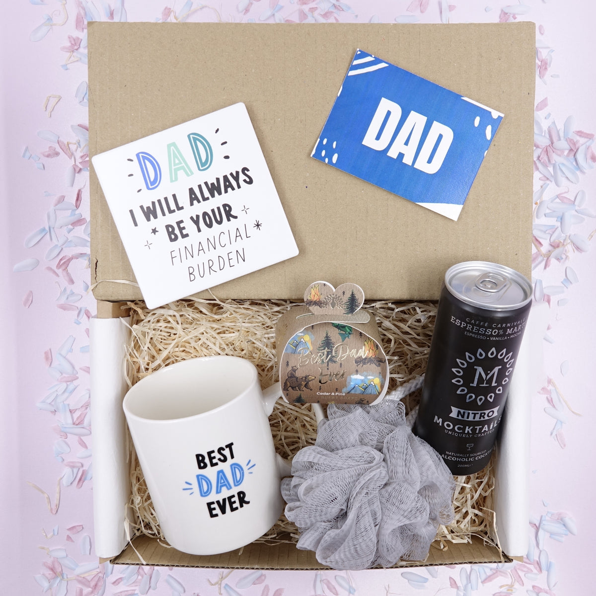 Dad Treat Gift Box - Mug & Scrub & Drink Set