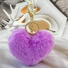 Fluffy Purple Heart Keyring