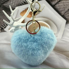 Blue Fluffy Heart Keyring