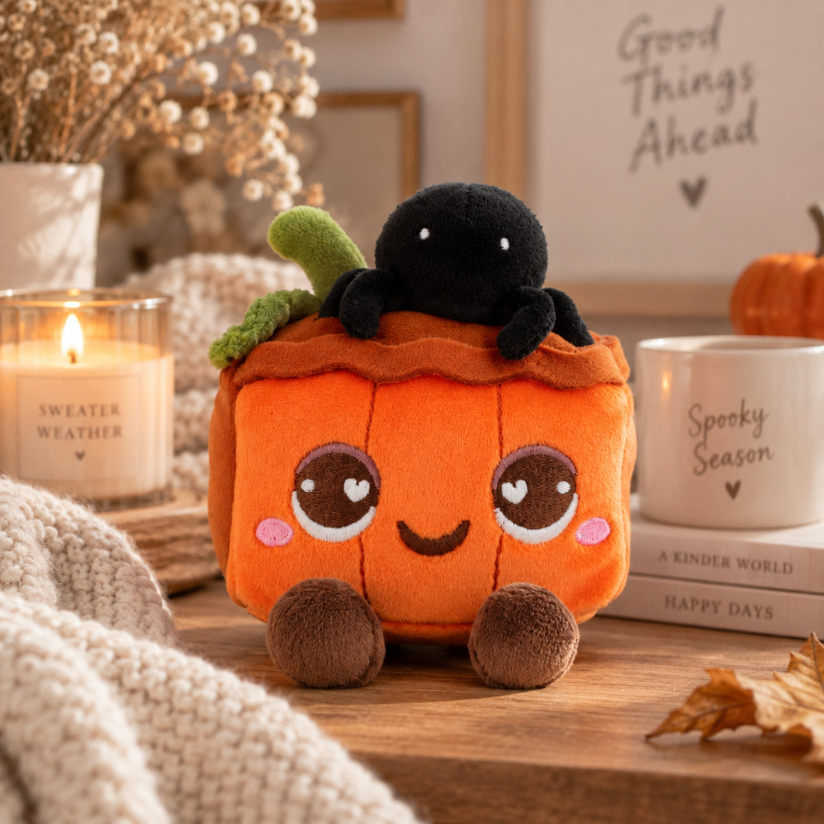 Pumpkin Pie with Spider Plush Toy