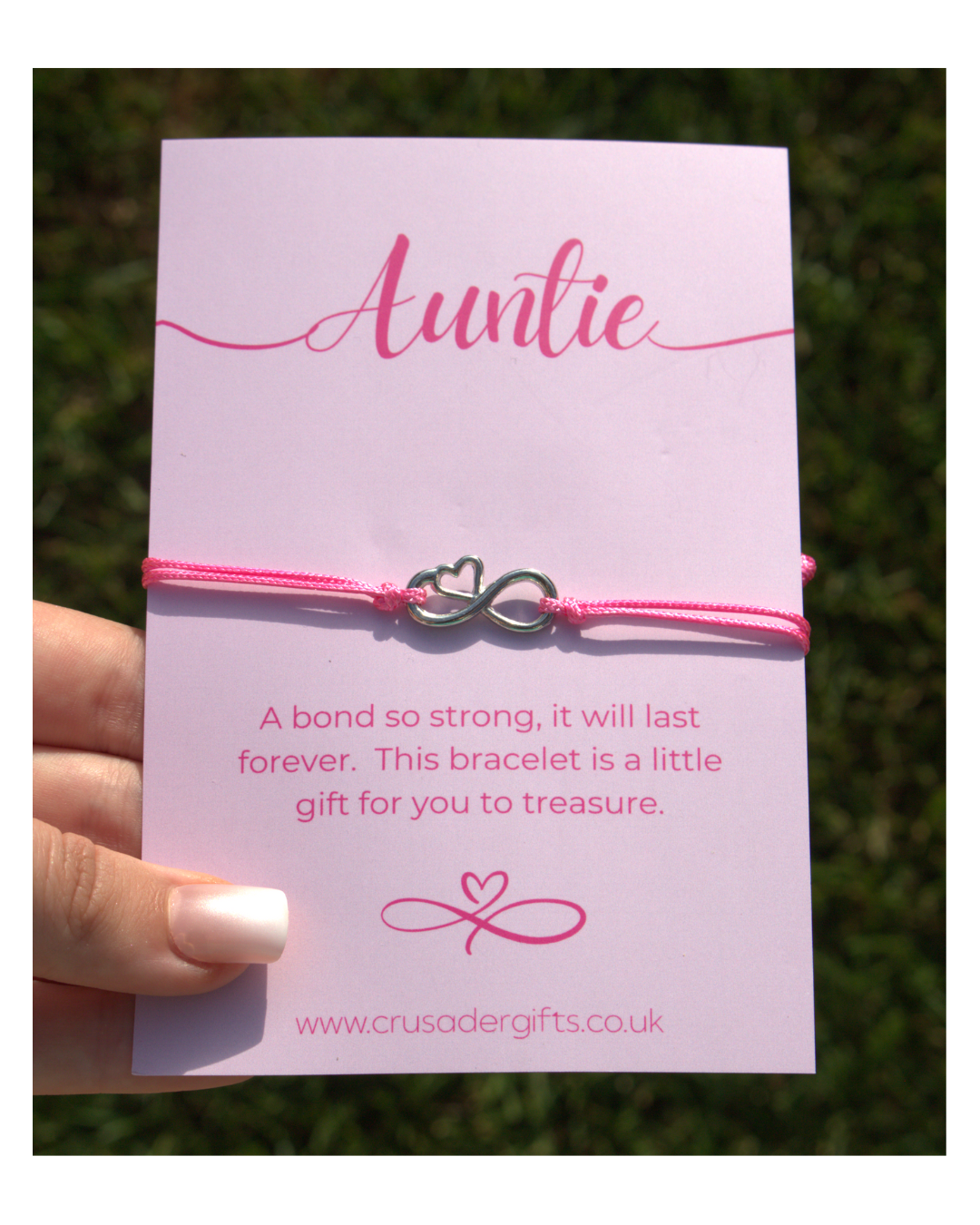 Auntie Pink Infinity Heart Treat Box - Cosy Sweet Treats - Bracelet
