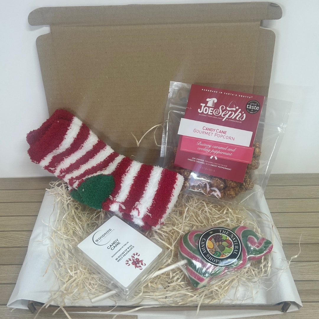 Candy Cane Wax Melt & Popcorn Treat Box