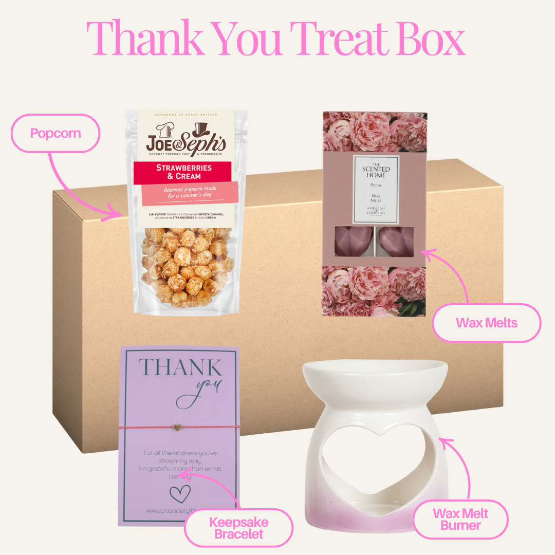 Thank You Home Fragrance Wax Melt Burner & Popcorn Treat Box