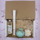 Green Reed Diffuser Vase Gift Set With Pink Grapefruit & Lily Fragrance